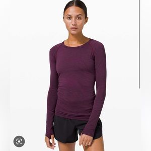 Swiftly Tech Long Sleeve 2.0 Deep Fuschia/ Black Size 8